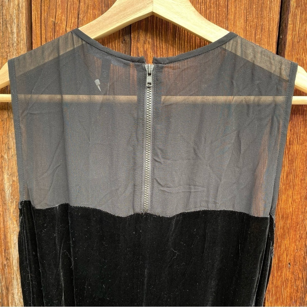 NWT Eileen Fisher Black Silk/Rayon Velvet Crew Neck Sleeveless Long Dress size S - Picture 6 of 15